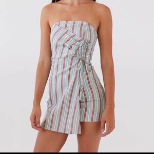 peppermayo linen tube mini dress